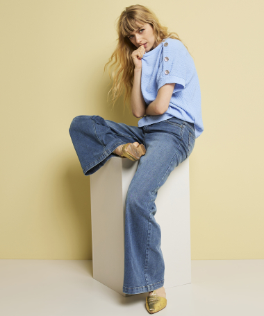 t-shirt met sierknopen 