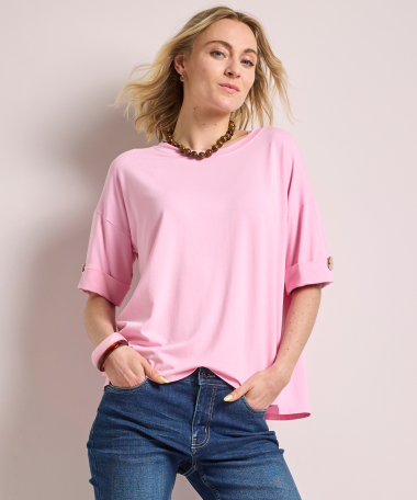 t-shirt met knoopdetail