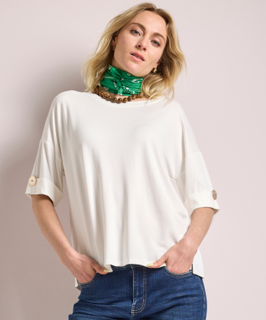 t-shirt met knoopdetail