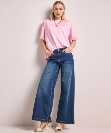 t-shirt met kanten split