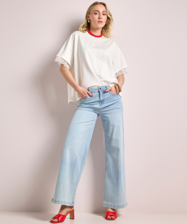 t-shirt met kanten split