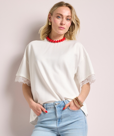 t-shirt met kanten split