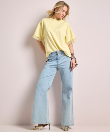 t-shirt met kanten split