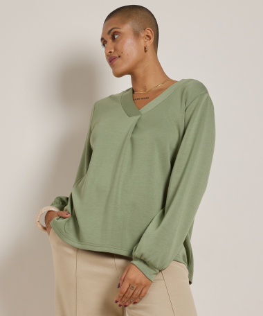 scuba top met v-hals