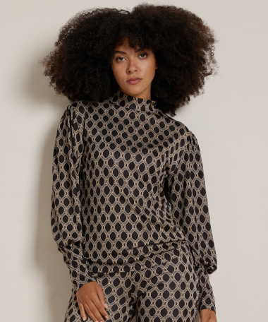 turtleneck top all-over print