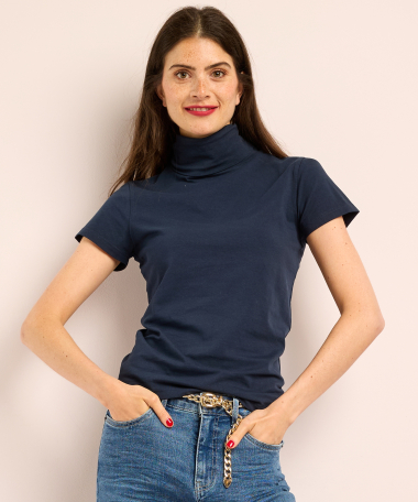 basic top met korte mouw en col