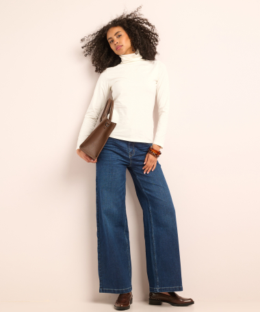basic top met lange mouw en col