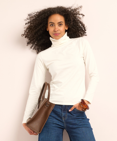 basic top met lange mouw en col