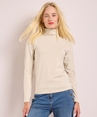basic top met lange mouw en col