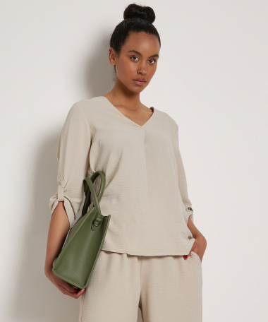 v-hals top met ophaalmouw