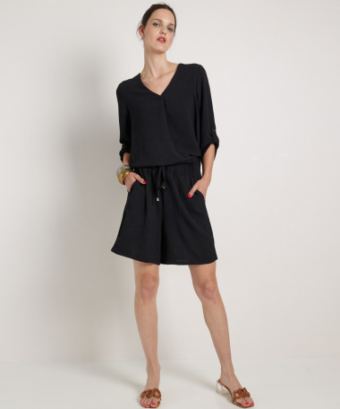v-hals top met ophaalmouw