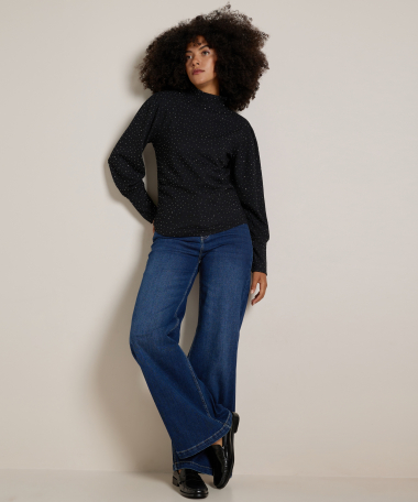 glitter top met hoge hals