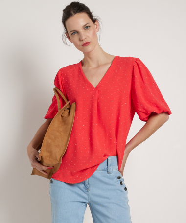 glitter top met v-hals