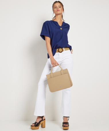 viscose top met sierknoop