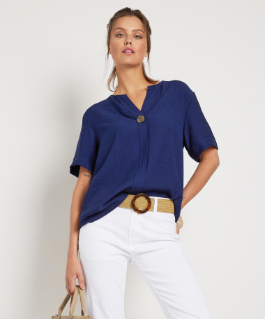 viscose top met sierknoop