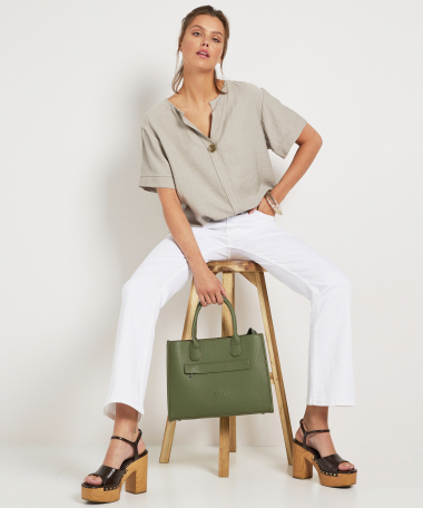 viscose top met sierknoop
