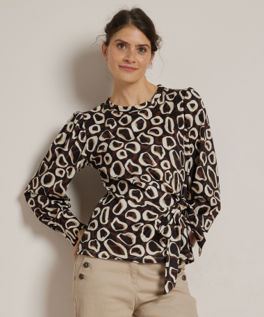 strik top met all-over print