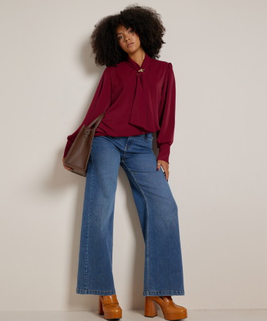 uni top met sjaalkraag