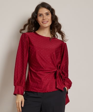 glitter top met strik