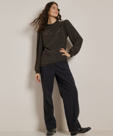 glitter top schouderknopen