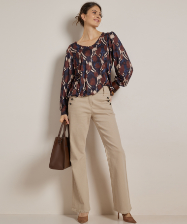 v-hals top met print