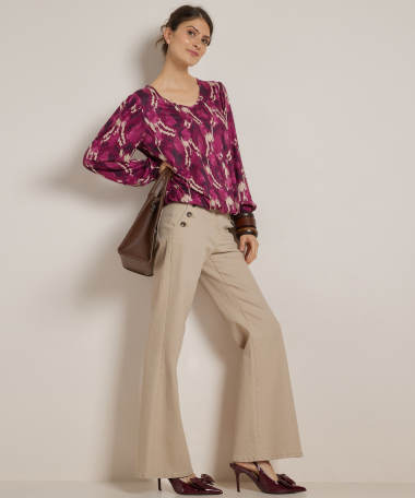 v-hals top met print