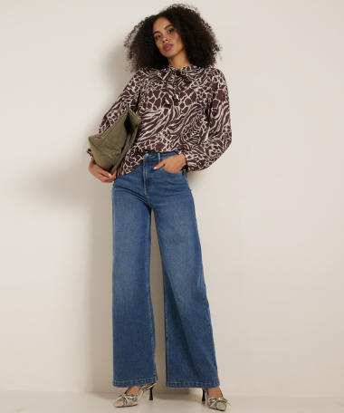 animalprint top met strik