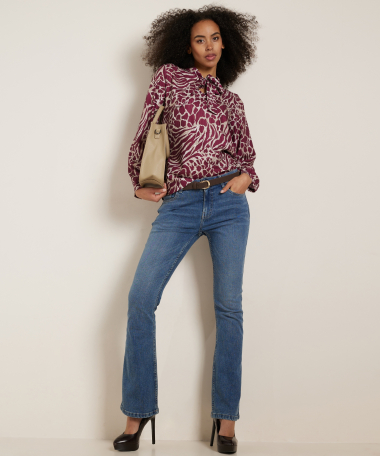 animalprint top met strik