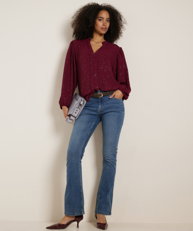 glitter top met v-hals