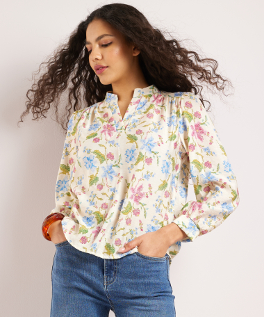 top met bloemenprint