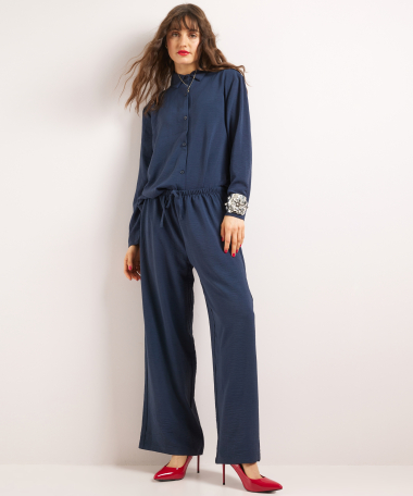 blouse uni met knoopsluiting