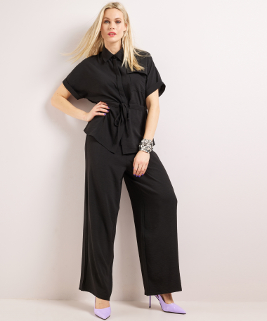 blouse met strikceintuur