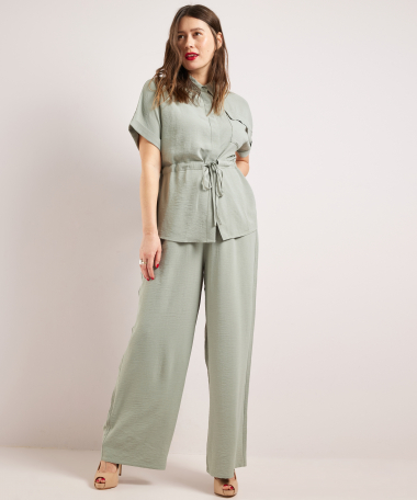 blouse met strikceintuur