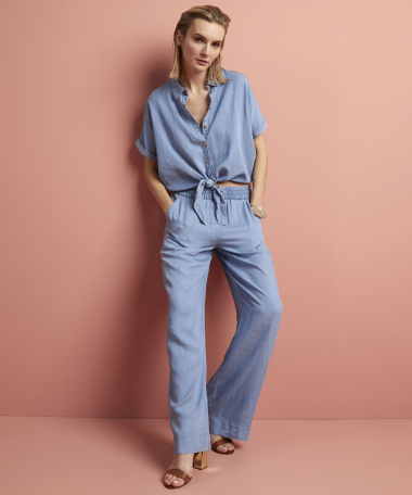 blouse met strikceintuur