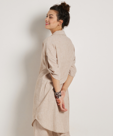lange blouse linnenlook