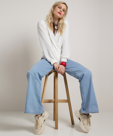 uni overslag blouse