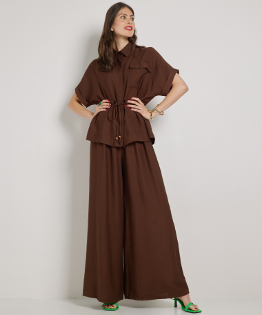 uni blouse met taillekoord