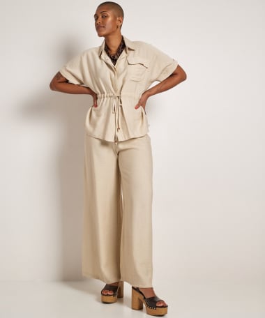 uni blouse met taillekoord