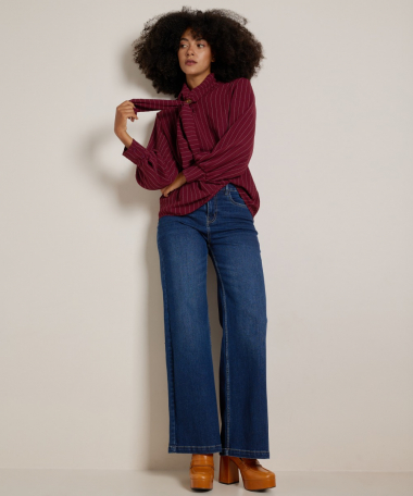 gestreepte blouse met kraag