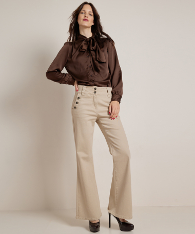 blouse met strikkraag