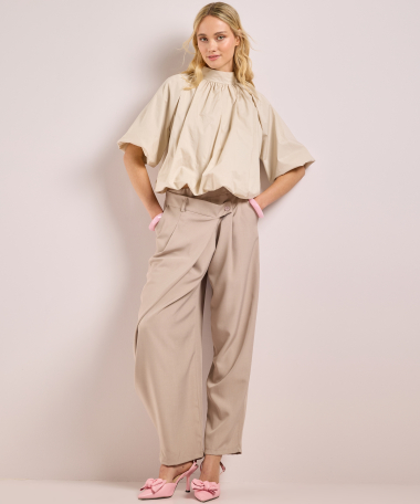 korte blouse met pofmouwen