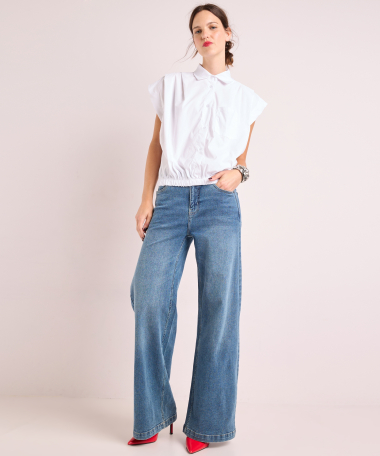 blouse met elastische zoom