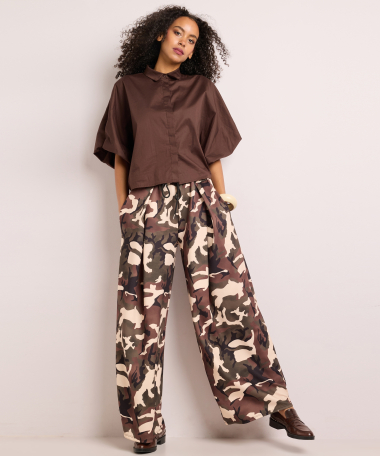 blouse met korte pofmouwen