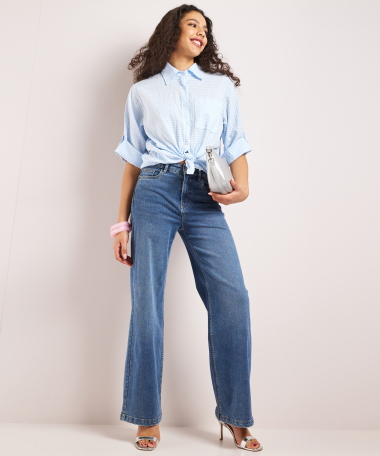 blouse met ruiten dessin