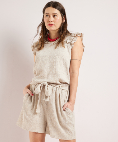 singlet crinkle met ruches