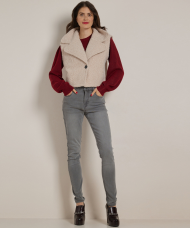 harige trui met pofmouw