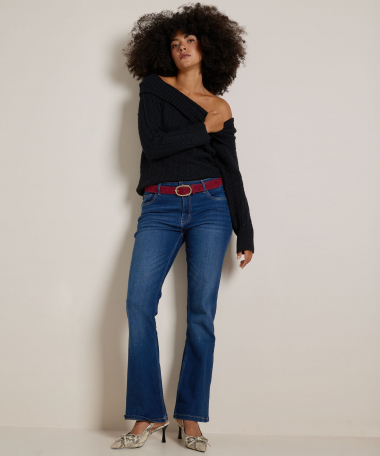 jacquard trui off-shoulder