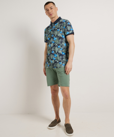 pique polo bloemenprint