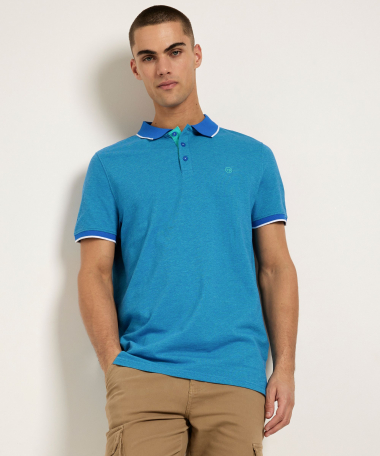 polo met contrast boorden