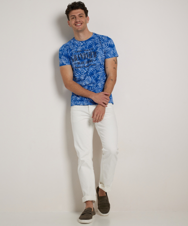 bladerprint t-shirt met tekstprint